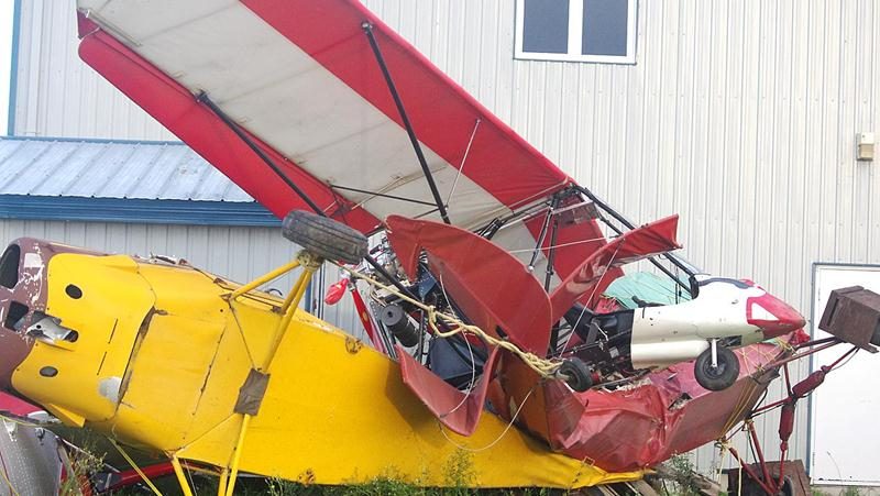 L’ultraléger a embouti deux autres avions posés à l’aéroport de Saint-Hyacinthe. Photo Dominique St-Pierre