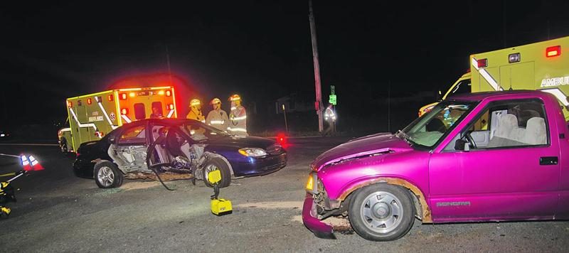 La route 235 a été le théâtre de deux accidents vendredi soir à Saint-Pie. Photo Bruno Beauregard