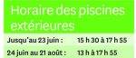 Horaire des piscines municipales