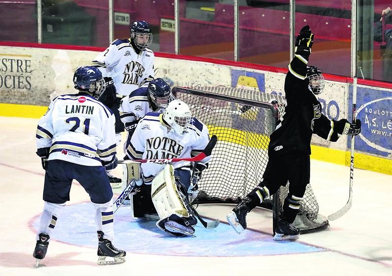 Nicolas Roy a récolté quatre points dans la victoire des Gaulois face aux Albatros du Collège Notre-Dame. Photo Robert Gosselin | Le Courrier ©