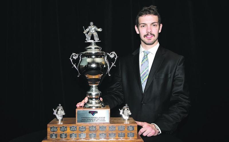 Le nom de Philippe Desrosiers restera gravé tout près de celui de son idole Carey Price. Photo Courtoisie Vincent Éthier - LHJMQ