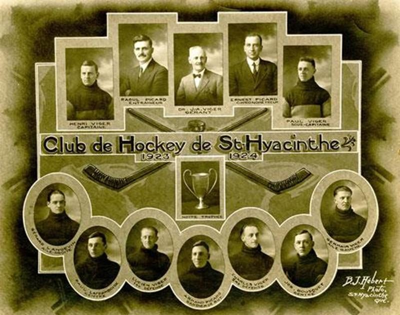Le fameux club des frères Viger lors de la saison 1923-1924.Coll. Centre d'histoire de Saint-Hyacinthe