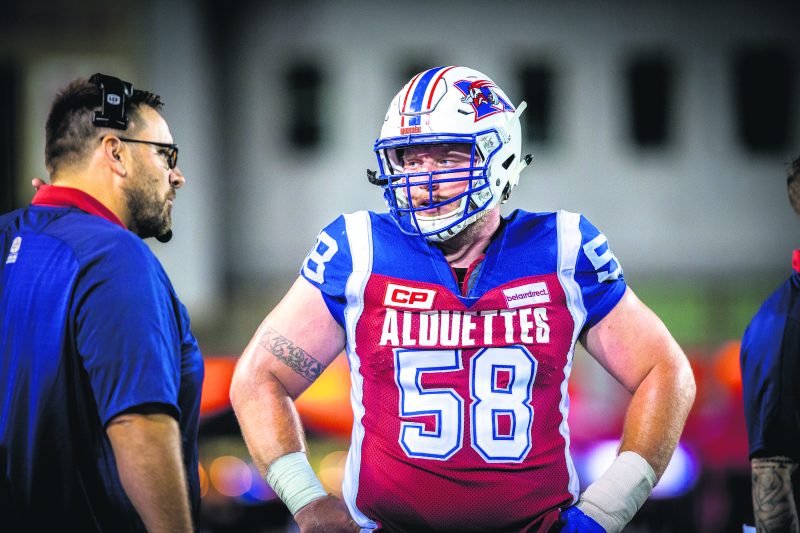 Après une saison d’incertitude l’an dernier, le Maskoutain Luc Brodeur-Jourdain est de retour à son poste de centre partant avec les Alouettes.  Photo Courtoisie Alouettes de Montréal - Dominick Gravel