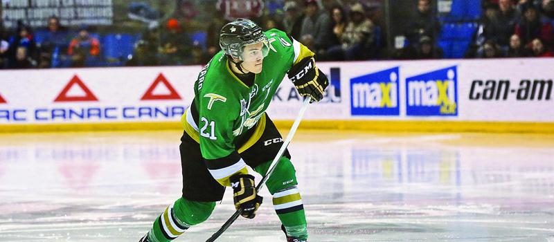 Repêché en 6e ronde par les Foreurs de Val-d’Or en 2012, Anthony Beauregard aura finalement disputé 254 parties dans l’uniforme vert et doré. Photo Robert Gosselin | Le Courrier ©