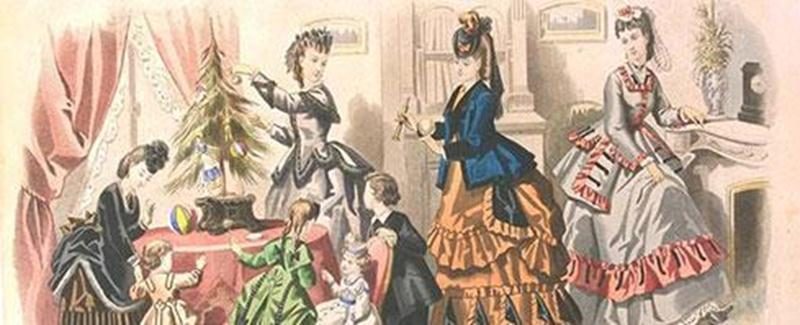 Toute la maisonnée s’affaire au décor de l’arbre de Noël. Gravure du XIX e siècle. Sources : <a href="http://victoriana.v.i.pic.centerblog.net/o/f2fb3b2a.jpg">http://victoriana.v.i.pic.centerblog.net/o/f2fb3b2a.jpg</a>