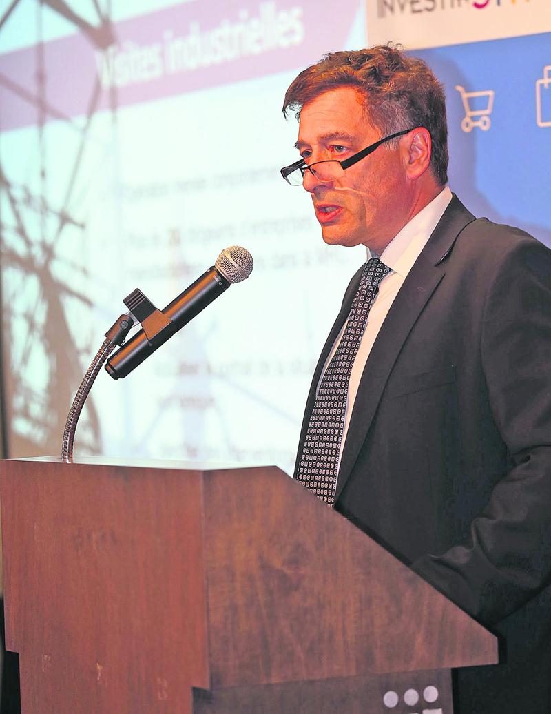 Le directeur général de Saint-Hyacinthe Technopole, André Barnabé, a animé le 3 mai la première assemblée annuelle du nouvel organisme de développement économique de la ville-centre. Photo Robert Gosselin | Le Courrier ©