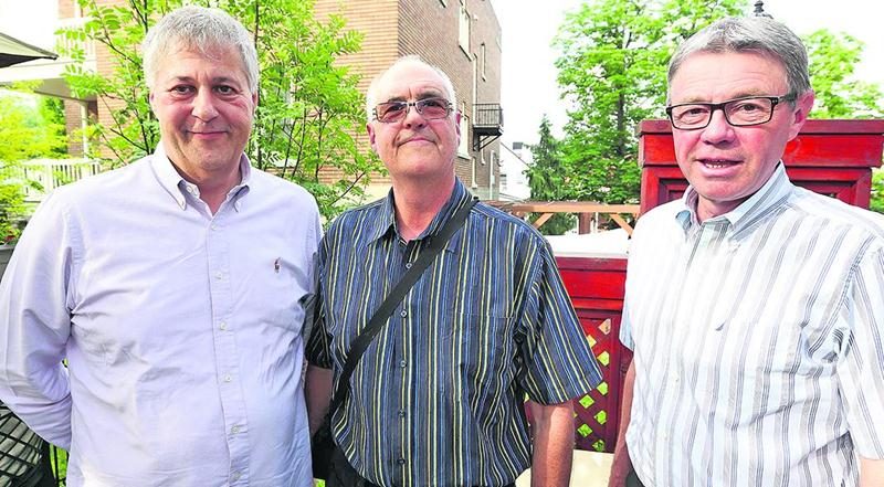 Paul Arcand, Michel Morissette et le maire Claude Corbeil.
