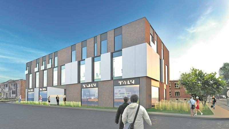 La maquette de la future bâtisse commerciale au 2595, avenue Sainte-Anne. Sa construction nécessite la démolition du bâtiment voisin. Photo courtoisie