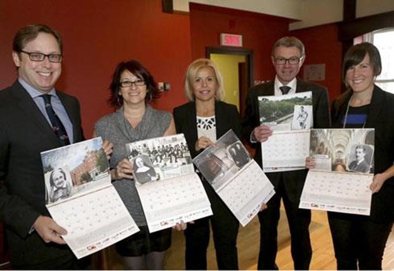 Les mois de l'année 2014 défileront sous le thème des grands bâtisseurs de Saint-Hyacinthe grâce au calendrier municipal qui sera distribué dès le 10 décembre. Au total, 17 personnalités ayant marqué l'histoire de la ville seront mises en valeur par le biais de photos d'archives et de courtes biographies. Parmi celles-ci, on retrouve quatre femmes, la parité des sexes étant l'un des critères de sélection. L'existence d'un lien toponymique, l'influence locale ainsi que la variété des domaines rep