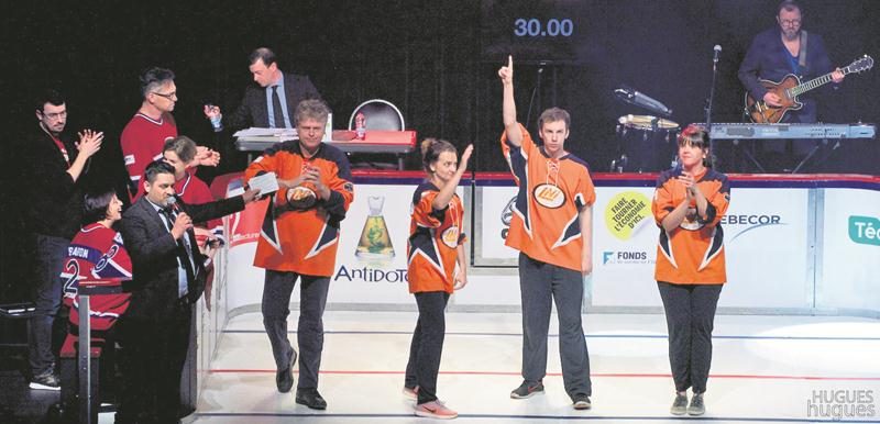 Pour l’occasion, Réal Bossé, à gauche sur l’aire de jeu, affrontera ses collègues de la LNI, dont Pier-Luc Funk et Joëlle Paré-Beaulieu, tous deux à droite. Photo Hugues Bergevin