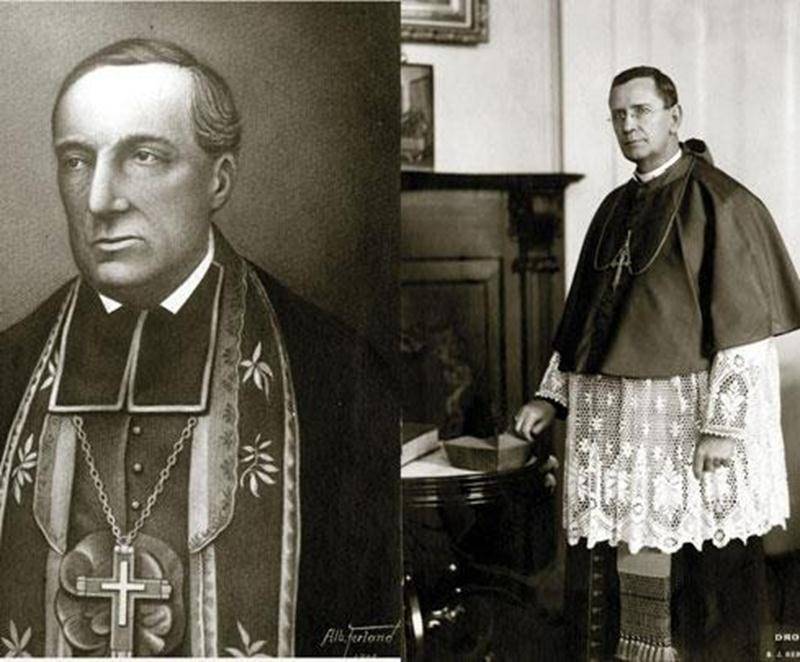 Jean-Charles Prince et Fabien-Zoël Decelles, évêques en 1853 et 1937. Archives CHSH
