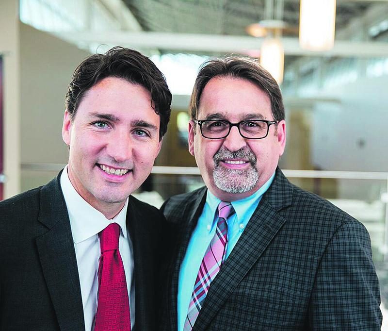 René Vincelette, candidat libéral dans Saint-Hyacinthe/Bagot et son chef.