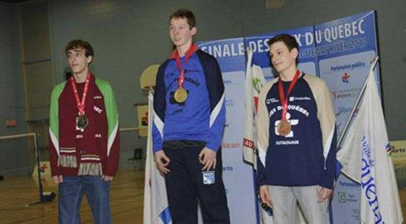 Le joueur de badminton maskoutain, Félix-Antoine Vadnais (à gauche), a participé à la récolte historique de médailles pour la délégation Richelieu-Yamaska en remportant l'argent en simple masculin.