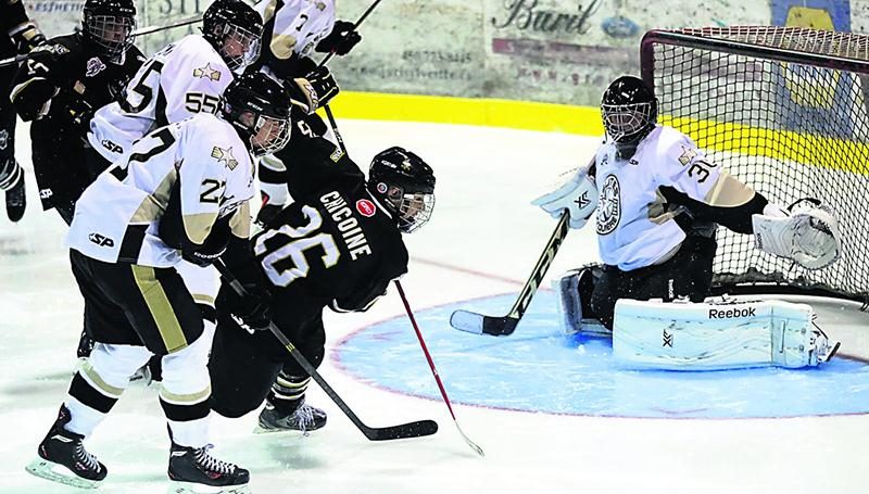 Les Gaulois ont subi un revers de 3 à 2 contre les Élites de Jonquière, dimanche, à Saint-Hyacinthe. Photo Robert Gosselin | Le Courrier ©