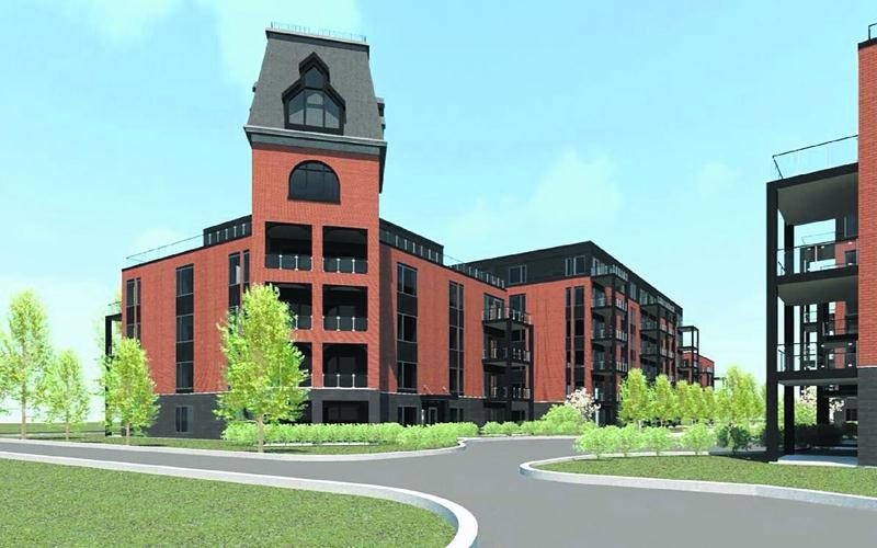 La tourelle de l’ancienne E.T. Corset doit orner le premier des six édifices à condos qui seront construits. Il sera érigé à l’angle des rues Delorme et Laframboise, où se trouvait la manufacture démolie l’automne dernier.