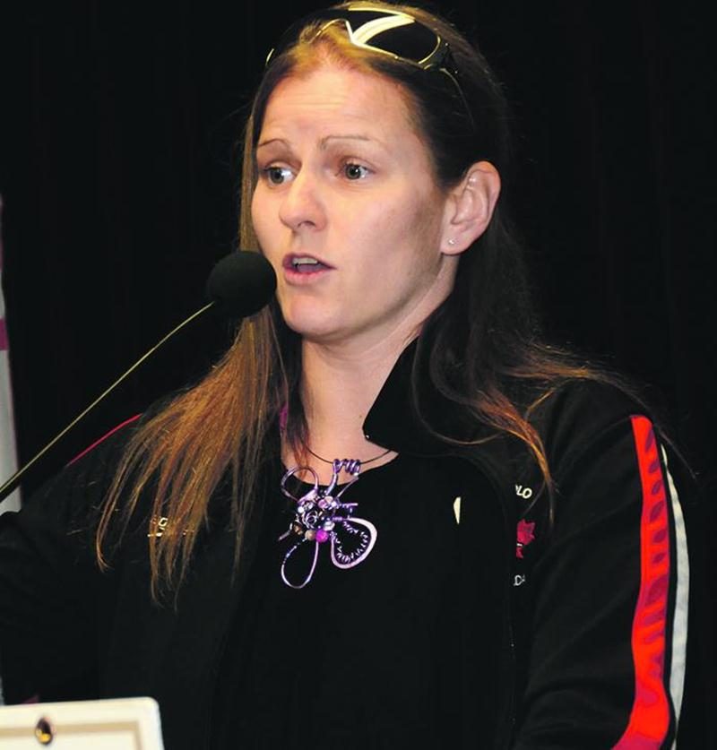 Sandra Lizé, athlète de water-polo ayant participé aux Jeux olympiques de Sydney en 2000, a partagé son expérience avec la relève maskoutaine. Photos François Larivière | Le Courrier ©