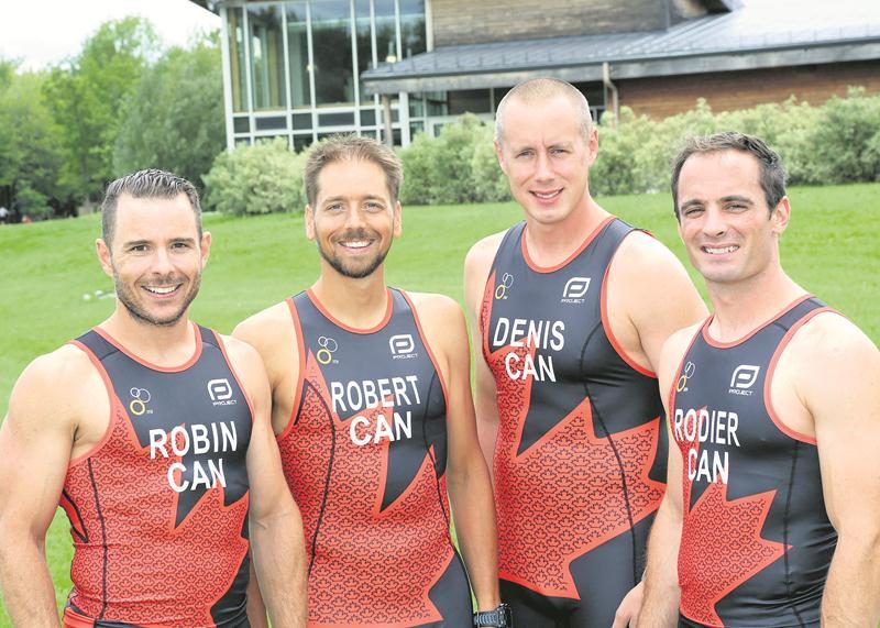 Les Maskoutains Jonathan Robin, Olivier Robert, Sylvain Denis et Dominic Rodier participeront dans une semaine au Championnat du monde de triathlon au Mexique.
