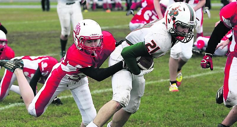 Le Drakkar a été défait 32 à 0 en demi-finale du championnat RSEQ Montérégie par l’école Fernand-Lefebvre. Photo Robert Gosselin | Le Courrier ©