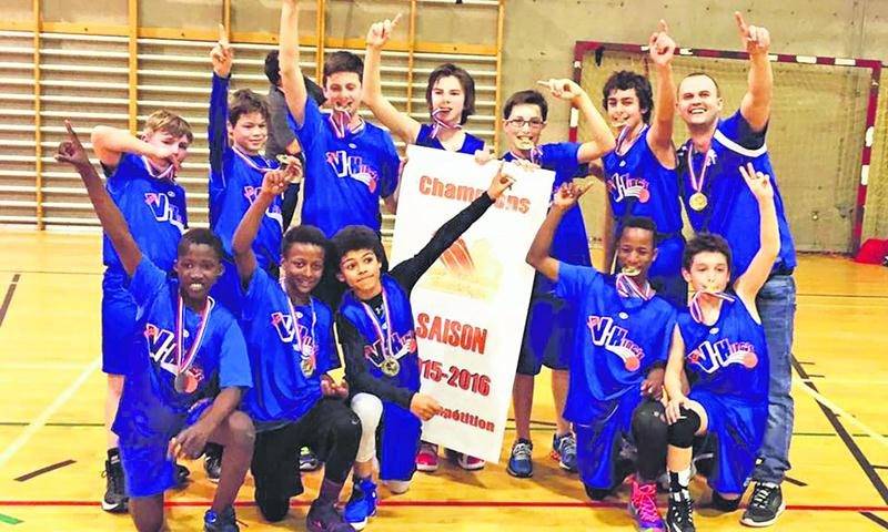L’équipe mini des V-Kings a remporté le championnat de la ligue de basketball de la Montérégie. Photo Courtoisie