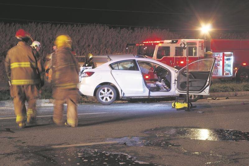 Deux personnes sont mortes le 9 novembre lors d’une collision à l’intersection de la route 116 et du rang Nord Ouest, à Sainte-Marie-Madeleine.  Photo Dominique St-Pierre