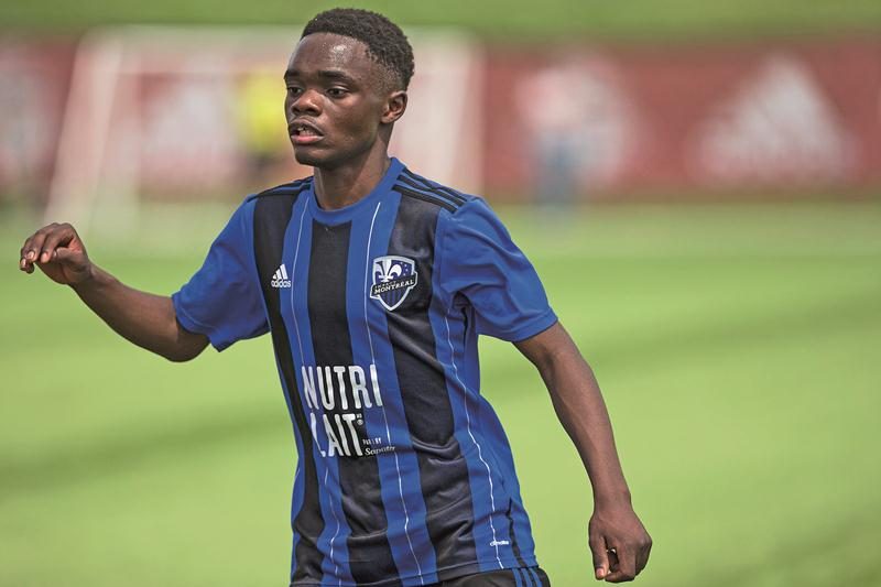 Junior Kabwe en action avec l’Académie de l’Impact. Photo Courtoisie Impact de Montréal