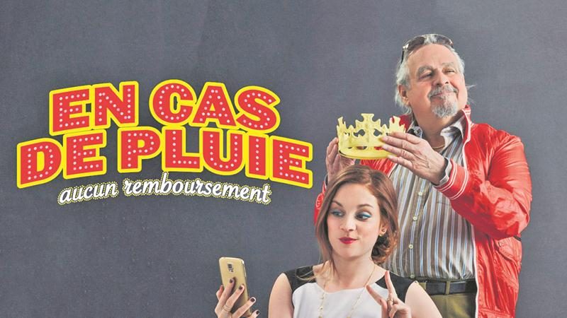 La pièce En cas de pluie, aucun remboursement, présentée le vendredi 15 décembre, met notamment en vedette Raymond Bouchard et Catherine Paquin-Béchard. Photo courtoisie