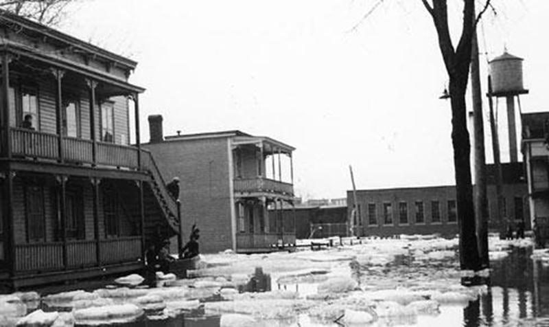 Inondation de 1936 bas de la Ville de Saint-Hyacinthe.