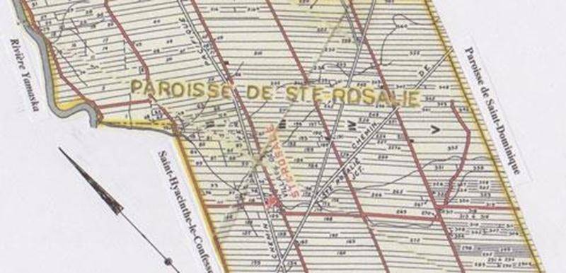 Carte de la Paroisse de Sainte-Rosalie datant de 1955