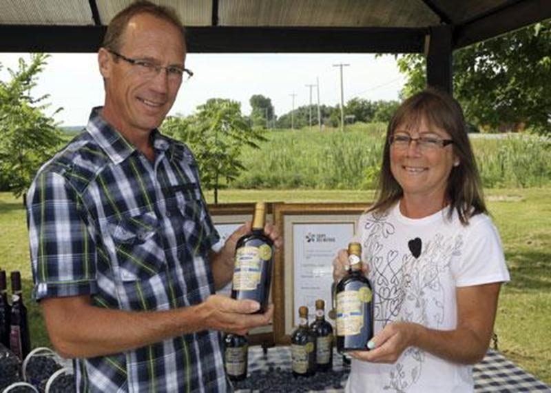 Réjean Gaucher et Sylvie Jodoin, propriétaires de la bleuetière Le Rêve Bleu, ont décroché deux médailles d'or pour l'Apéribleu et l'Apéribleu Réserve lors de la Coupe des Nations.
