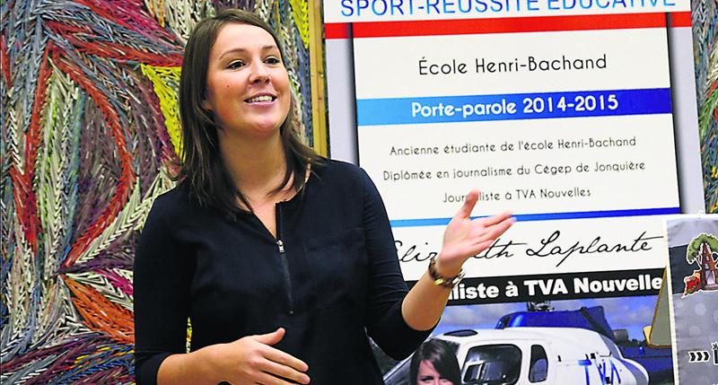 Élizabeth Laplante a encouragé de nombreux jeunes de l’école Henri-Bachand, à Saint-Liboire, à poursuivre leur cheminement scolaire dans le cadre du programme initiation sport-réussite éducative.  Photo François Larivière | Le Courrier ©