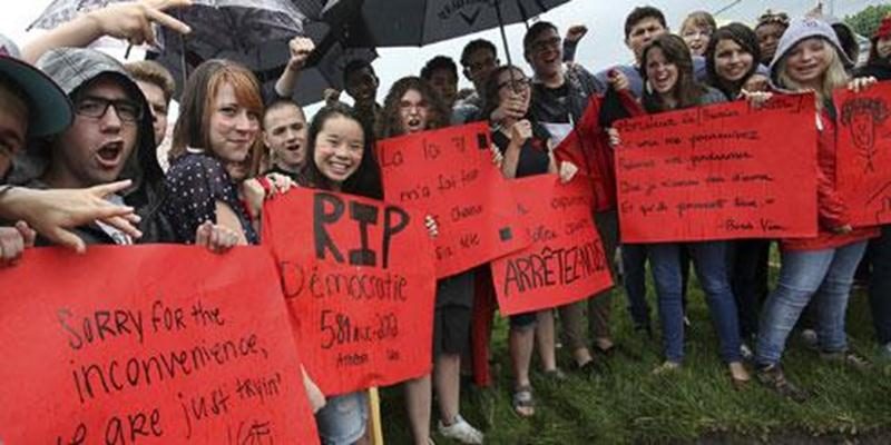 Des élèves de la PHD ont manifesté mardi.