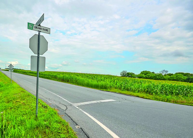 Ce terrain en zone agricole longeant l’avenue Pinard est dans la mire d’Exceldor pour y bâtir une nouvelle usine d’abattage de volailles. Photo François Larivière | Le Courrier ©