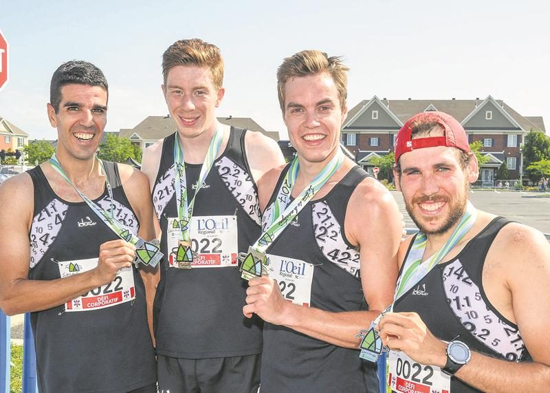 L’équipe du Courrier de Saint-Hyacinthe, représentée par Dany Croteau, Julien Pinsonneault, Grégoire M. Bouchard et Julien Lachance, a remporté le Défi corporatif.