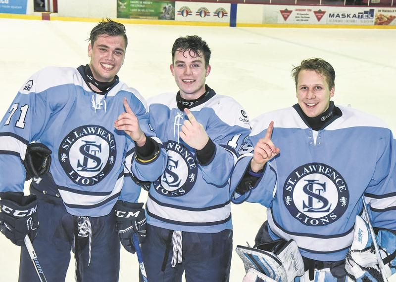Les trois Maskoutains des Lions du College Champlain St. Lawrence, Lucas Sylvestre,