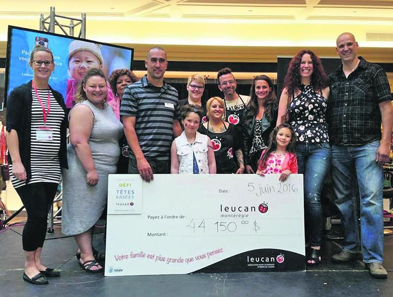 Le Défi têtes rasées Leucan qui s’est tenu aux Galeries St-Hyacinthe le dimanche 5 juin a permis d’amasser la somme de 44 150 $.