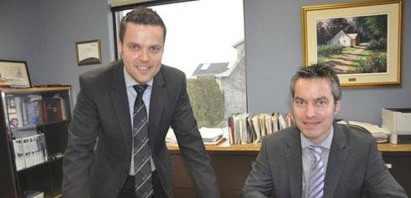 Jean-François et David Morin, deux des principaux associés (avec Bernard Jutras) de la firme Courtika, née du regroupement de trois cabinets d'assurance, dont deux à Upton.