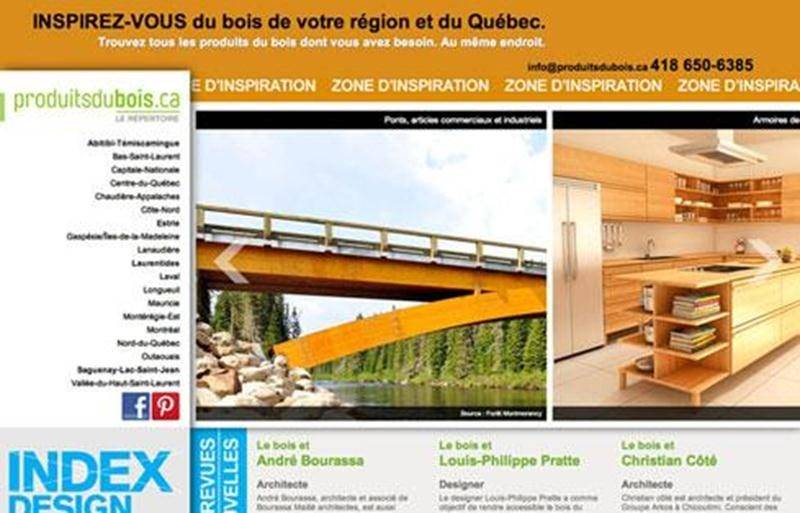Produitsdubois.ca – Le Répertoire est une initiative d'envergure provinciale pour promouvoir les produits du bois du Québec.