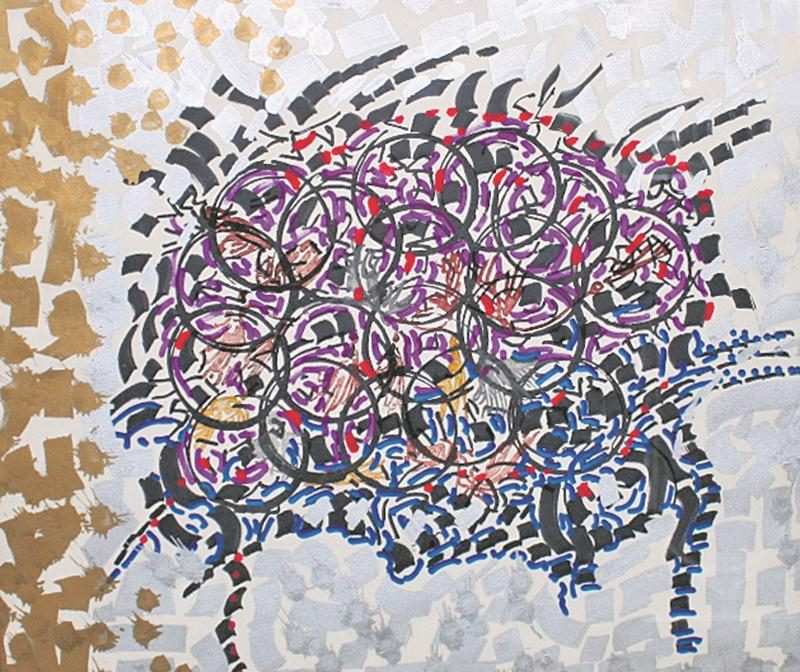 Cette œuvre sans titre de Jean-Paul Riopelle avait été volée en 2008 à Saint-Aubert, dans la région de Chaudière-Appalaches.