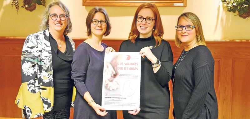 Les organisatrices de l’événement du 4 novembre sont Élyse Simard, MRC des Maskoutains, Lucie Charbonneau, CISSSME, Camille Tanguay, Parrainage civique des MRC d’Acton et des Maskoutains, et Chantal Roy, Centre de bénévolat de Saint-Hyacinthe. Photo Denyse Bégin