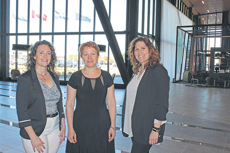 Isabelle Compagnat, déléguée au tourisme d’affaires de Saint-Hyacinthe Technopole, Martine Lacharité, directrice générale de l’Ordre des conseillers et conseillères d’orientation du Québec, ainsi que Marie-Ève Brodeur, déléguée commerciale au Centre de congrès de Saint-Hyacinthe.