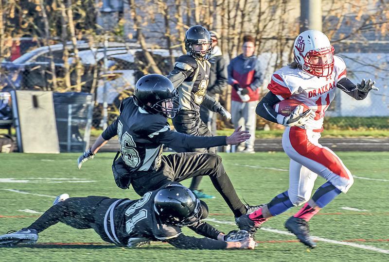 Édouard Proulx a marqué deux touchés dans la victoire du Drakkar, dimanche. Photo François Larivière | Le Courrier ©