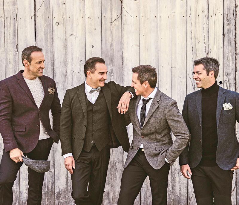 Le quatuor Tocadéo pigera dans ses deux albums des Fêtes, Noël et Meilleurs vœux, à l’occasion du spectacle qu’ils présenteront à l’église de Saint-Pie le 1er décembre. Photo courtoisie