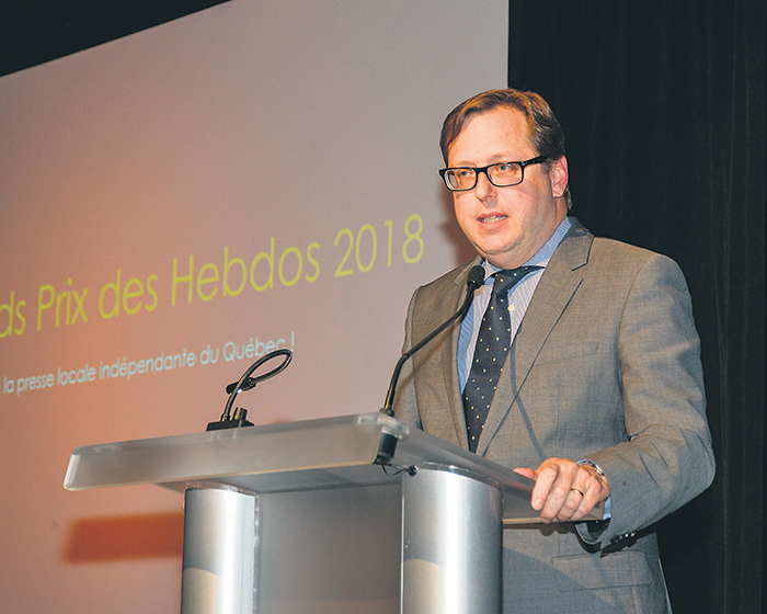 Benoit Chartier, président de DBC Communications et de l’association Hebdos Québec qui regroupe 47 journaux hebdomadaires indépendants de langue française.