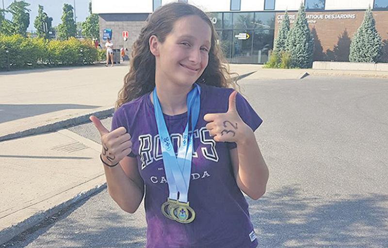Justine Roy a été médaillée tant au championnat provincial AAA par groupe d’âge qu’au championnat provincial en eau libre.   Photo Facebook Club de natation de St-Hyacinthe