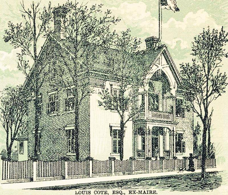 Maison de Louis Côté située à l’angle des rues Girouard et Sainte-Marie, 1886. Photo CHSTH