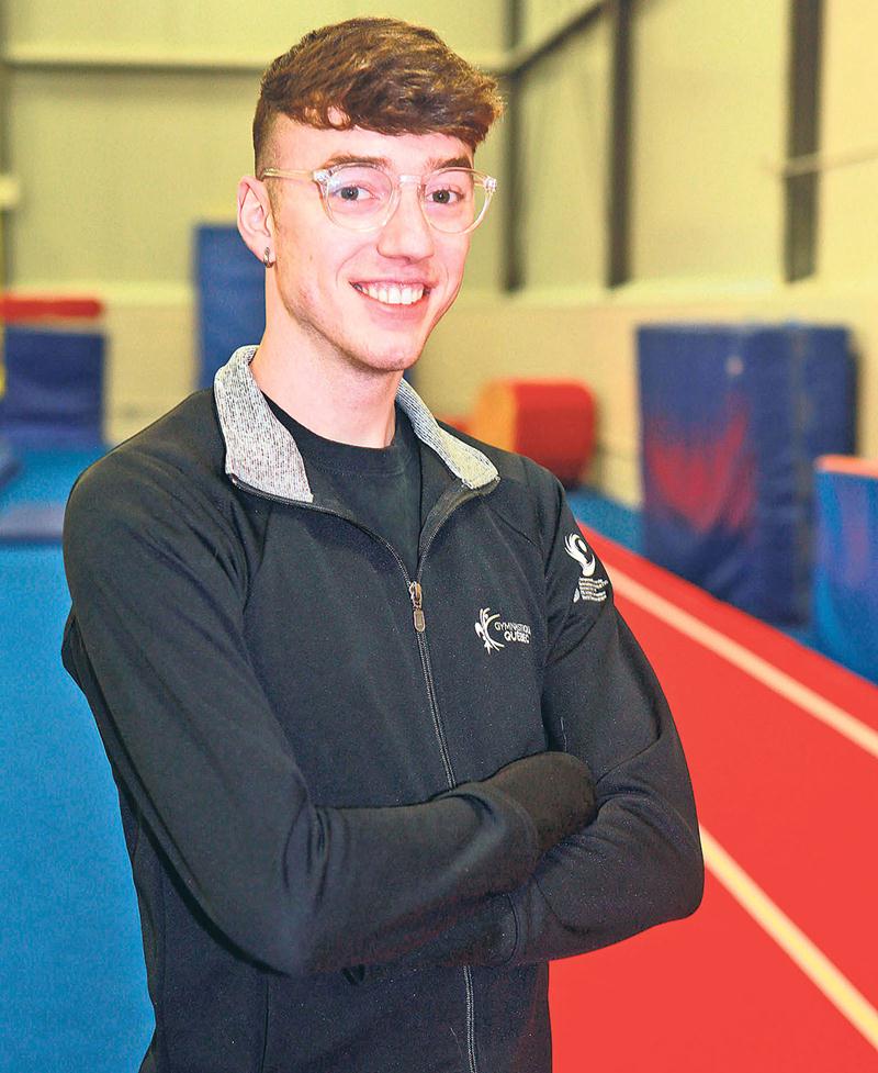 Jean-Philippe Camirand (tumbling) prend part pour la première fois de sa carrière au Championnat du monde de gymnastique par groupe d’âge, qui se tient en Russie actuellement.  Photo Robert Gosselin | Le Courrier ©