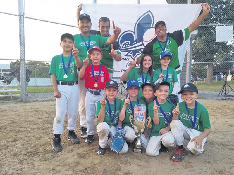 Trois équipes de Saint-Hyacinthe se sont retrouvées dans le carré d’as chez les atomes B et ce sont les Aigles qui ont été couronnés champions. Photos Courtoisie Baseball Québec - Richelieu-Yamaska