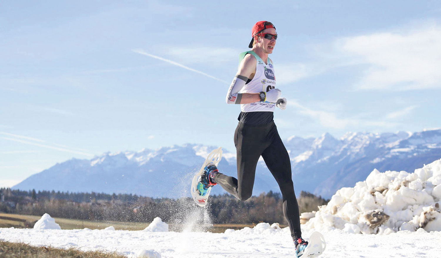 Pour la première fois en quatre participations au Championnat du monde de course en raquette, Julien Pinsonneault a mis la main sur une médaille individuelle dans son groupe d’âge. Photo gracieuseté