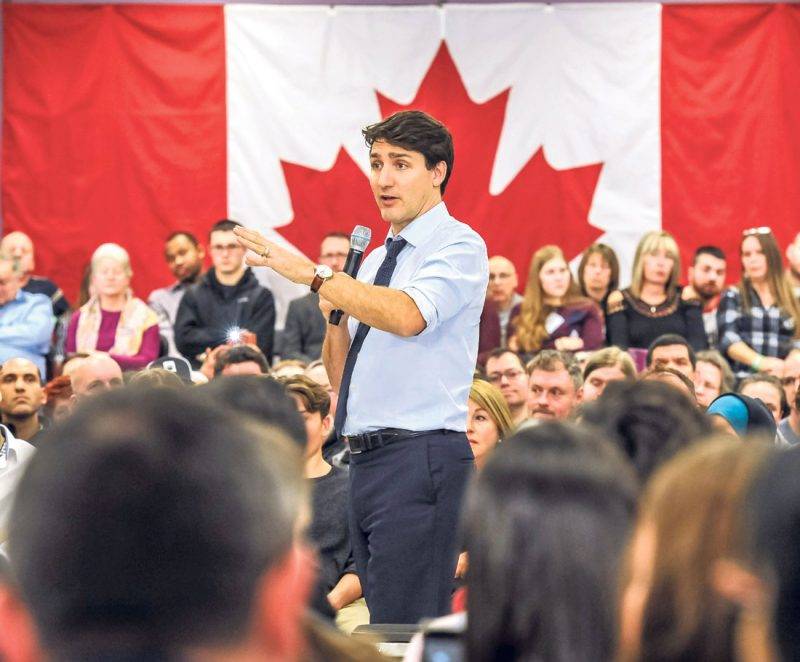 Malgré les remarques parfois cinglantes, Justin Trudeau a gardé son calme tout au long de l’assemblée. Photo François Larivière | Le Courrier ©