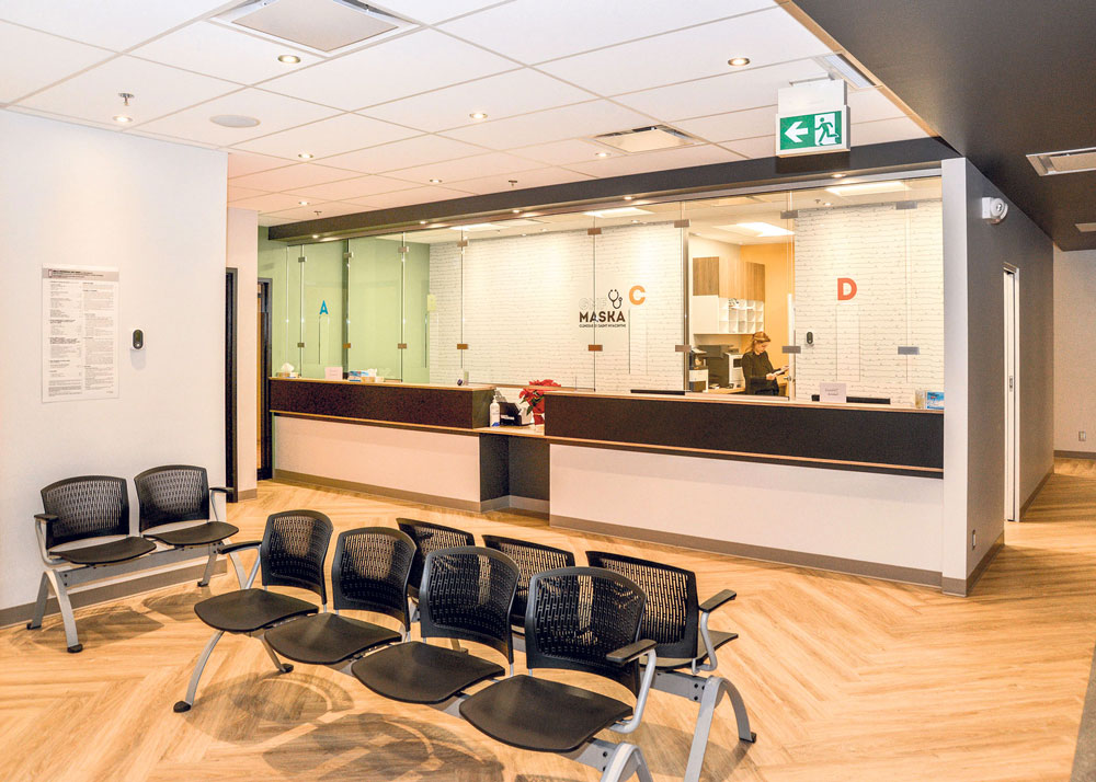 Le GMF Maska, qui loge depuis le 1er octobre dans ce nouveau complexe médical, regroupe les ex-cliniques médicales de Sainte-Rosalie, La Providence et Douville. Photo François Larivière | Le Courrier ©